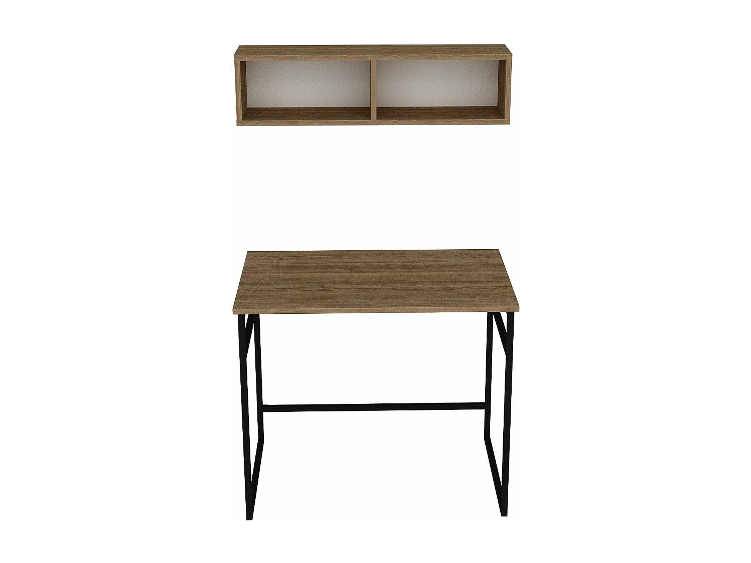 Secretária de Estudo Elegante em Carvalho e Preto para Produtividade Máxima