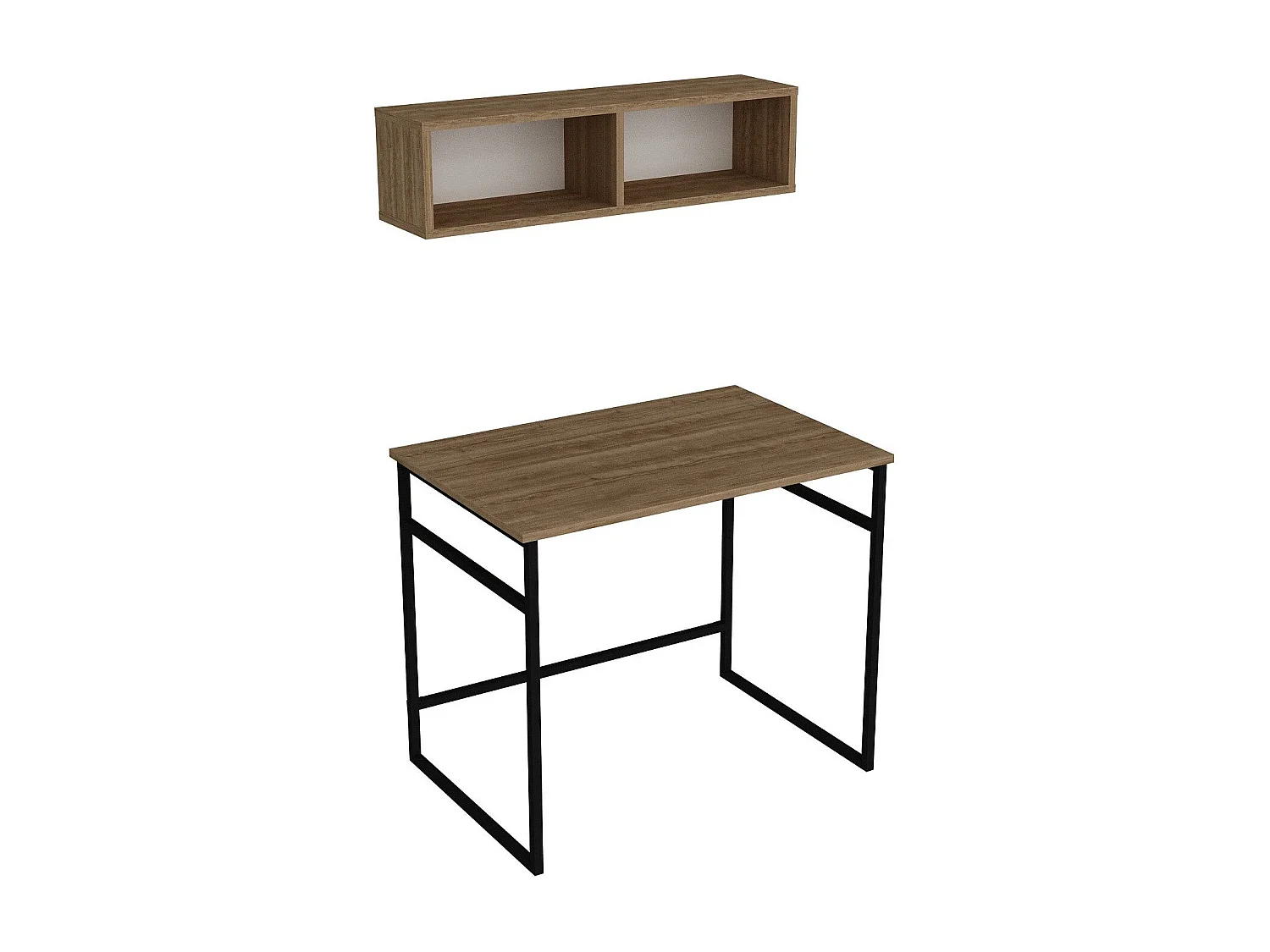 Secretária de Estudo Elegante em Carvalho e Preto para Produtividade Máxima