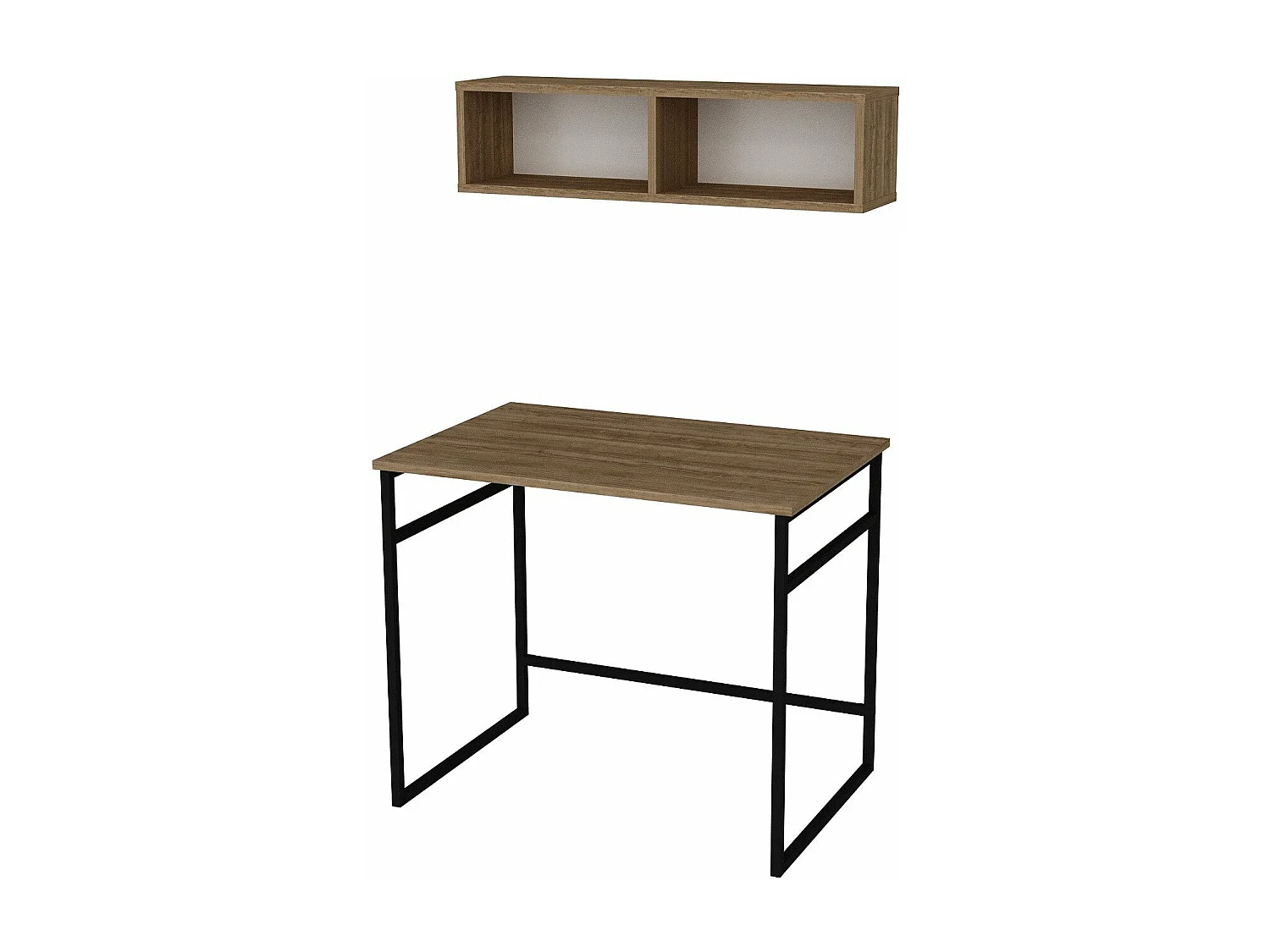 Secretária de Estudo Elegante em Carvalho e Preto para Produtividade Máxima