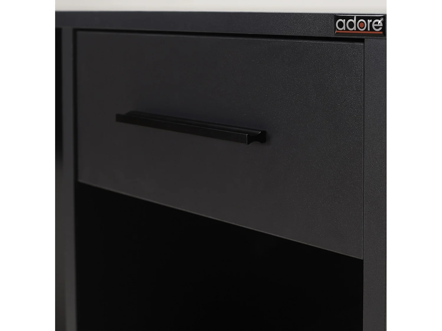 Secretária Moderna "Focus" com Gaveta e Prateleiras - 90x75x55 cm - Antracite