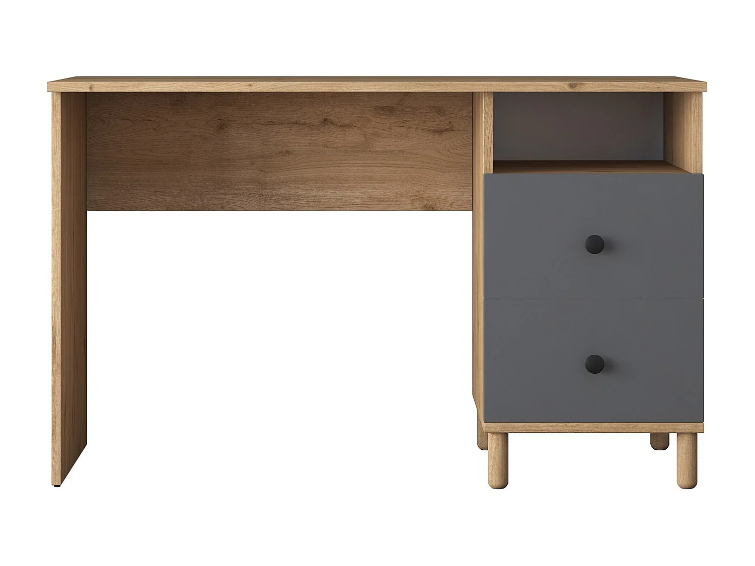 Secretária de Estudo Moderna "Grand" em Nogueira e Antracite - 120x50x73,8 cm