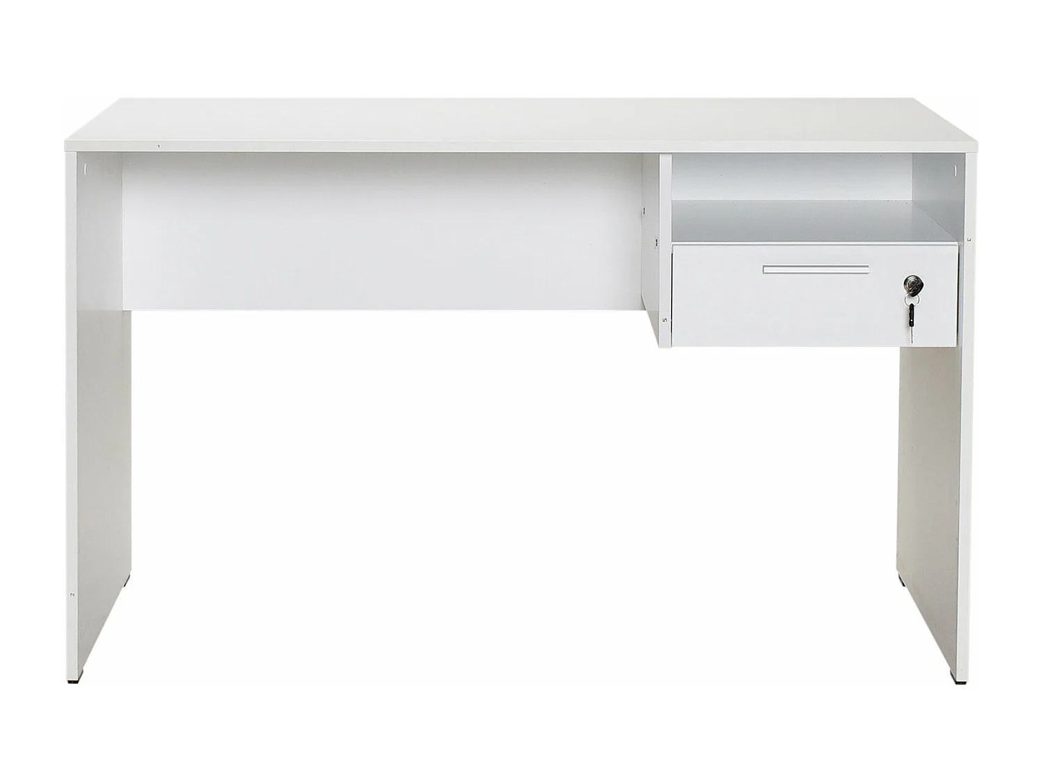 Secretária Moderna "Simple" com Gaveta - 120 x 75 x 60 cm - Elegante Branco