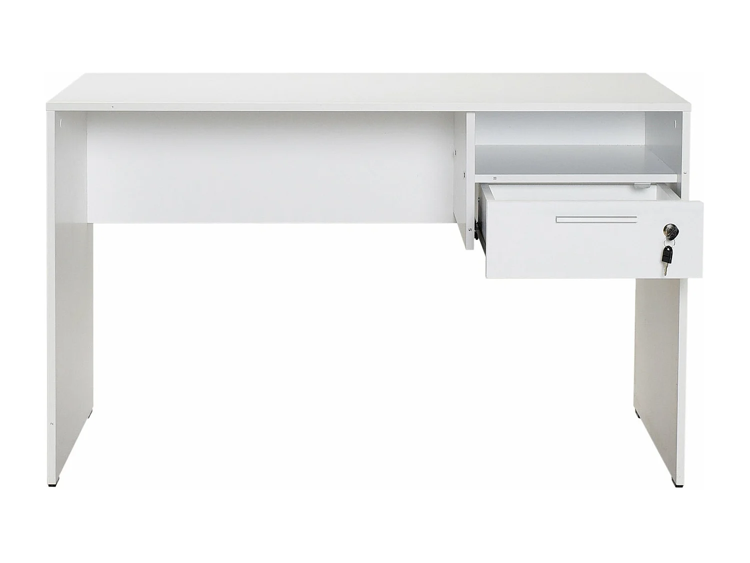 Secretária Moderna "Simple" com Gaveta - 120 x 75 x 60 cm - Elegante Branco