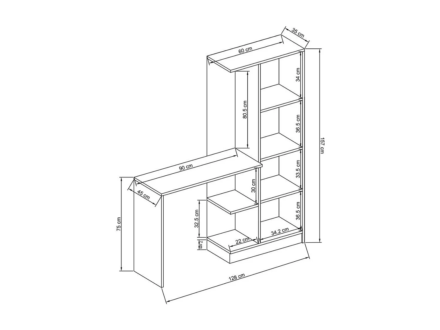 Secretária de Estudo Lavinia 108 em Branco - Design Elegante e Funcionalidade Superior