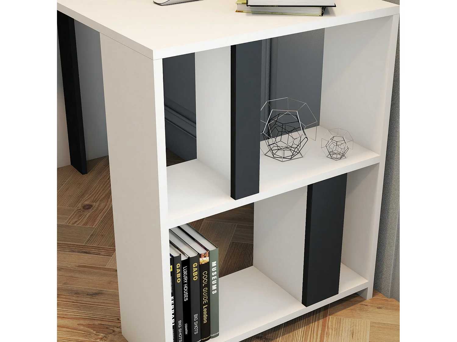 Secretária de Estudo Moderna Lima - Branco e Antracite para Ambientes Inspiradores