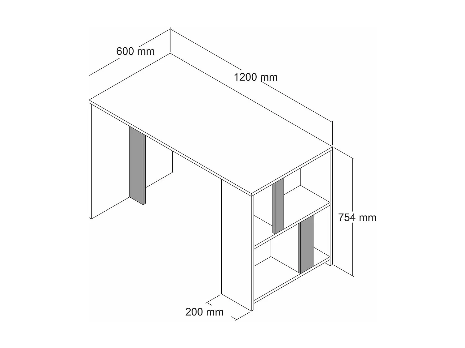 Secretária de Estudo Moderna Lima - Branco e Antracite para Ambientes Inspiradores