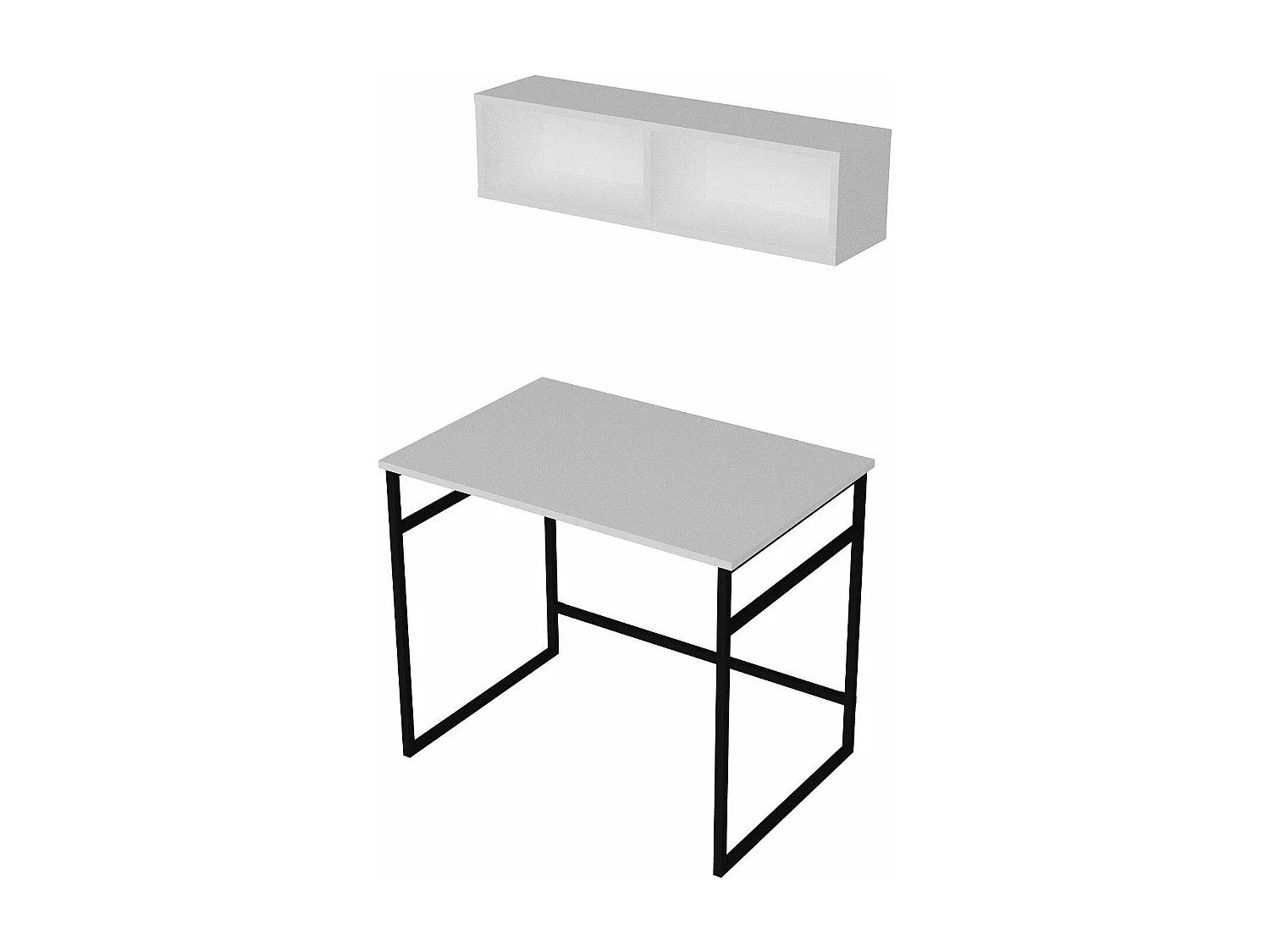 Secretária de Estudo Elegante em Branco e Preto para um Ambiente de Trabalho Inspirador