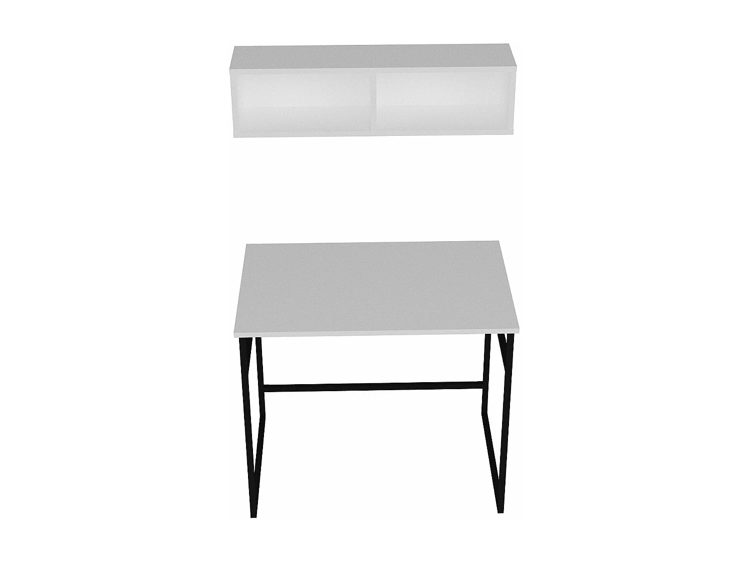 Secretária de Estudo Elegante em Branco e Preto para um Ambiente de Trabalho Inspirador