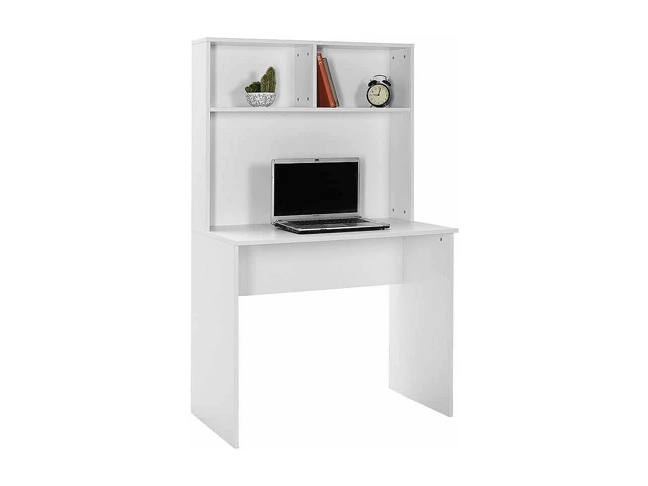 Secretária Moderna 'Turvis' com Estante - 90 x 148 x 52 cm em Branco