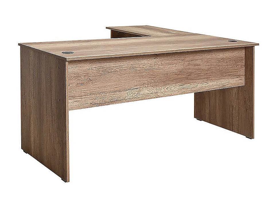 Secretária de Estudo Baltimore - Design Moderno em Nogueira Clara, 160x144x75 cm