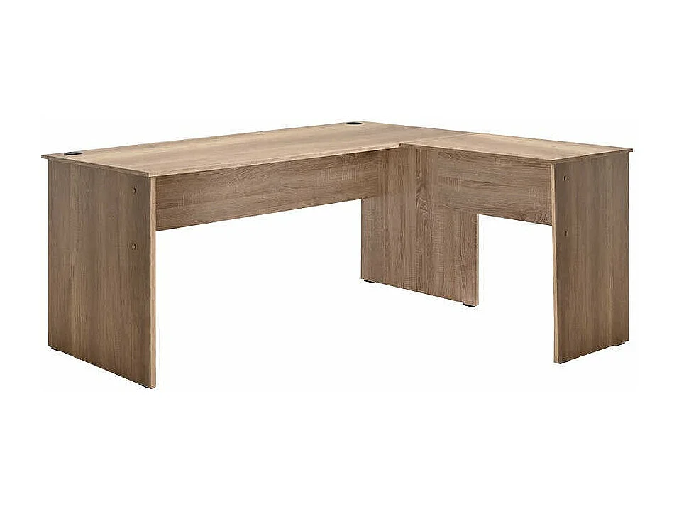 Secretária de Estudo Baltimore - Design Moderno em Nogueira Clara, 160x144x75 cm