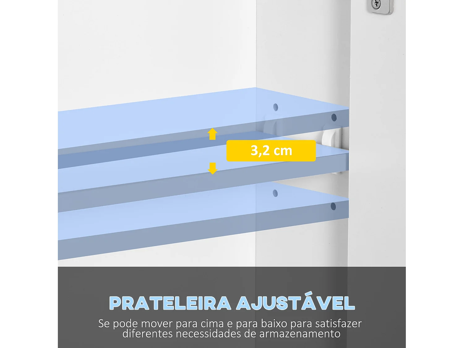 Armario de baño Chakra Kleankin con luz LED blanco 75x90x15 cm