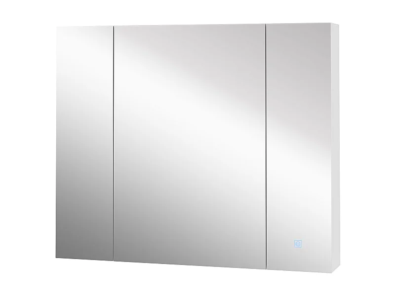 Armário Casa de Banho "Lumi" – com Espelho, Luz LED e USB – 90x15x75 cm – Branco