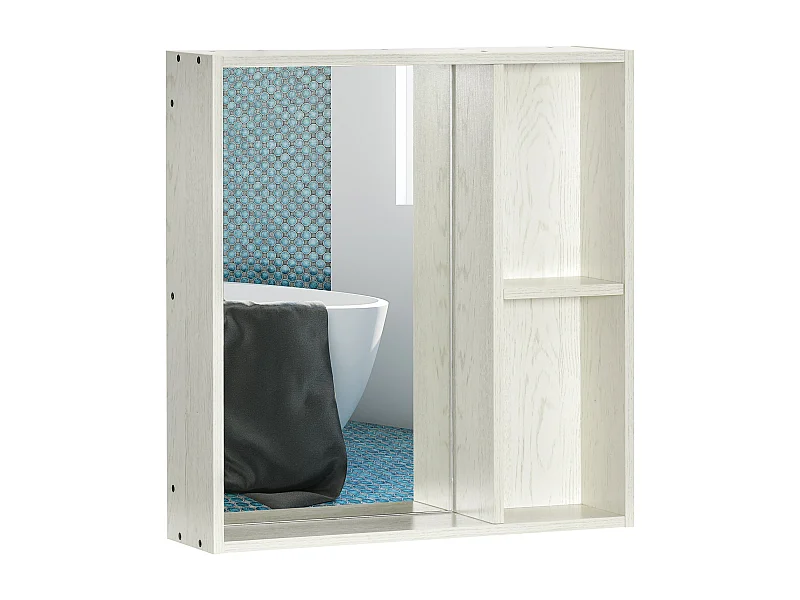 Armário de Parede Elegante "Reflex" para Casa de Banho - 63x15x65 cm - Branco