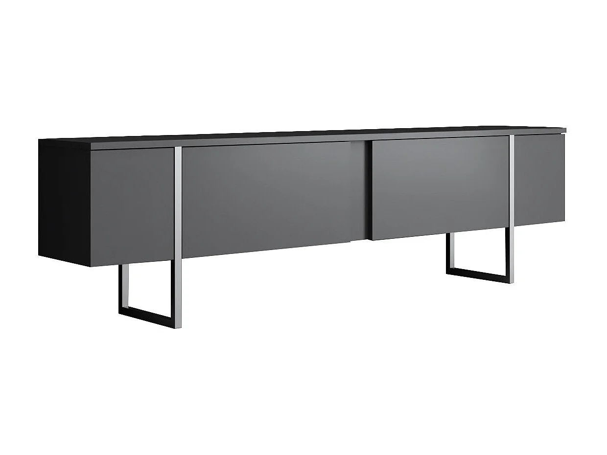 Elegante mueble de TV – 180 x 30 x 50 cm – Antracita y Plata – Tablero de partículas revestido de melamina