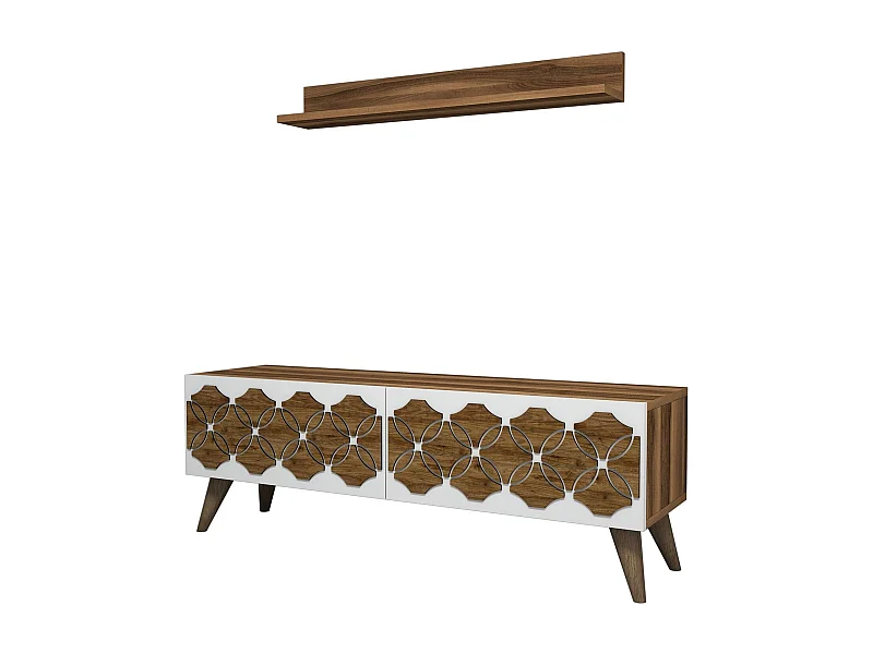 Mueble de TV moderno – 120 cm – nogal – tablero de partículas revestido de melamina