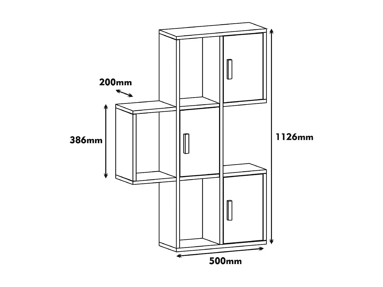 Estante de pared moderno – 50 x 112,6 x 20 cm – Nogal y crema – Tablero de partículas