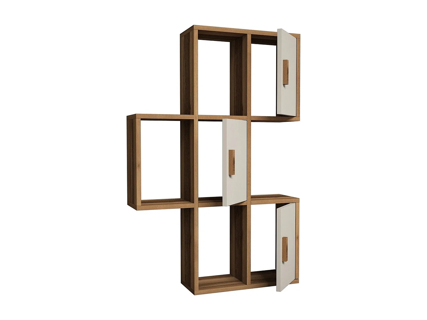 Mensola da parete moderna – 50 x 112,6 x 20 cm – Noce e crema – Pannello di particelle