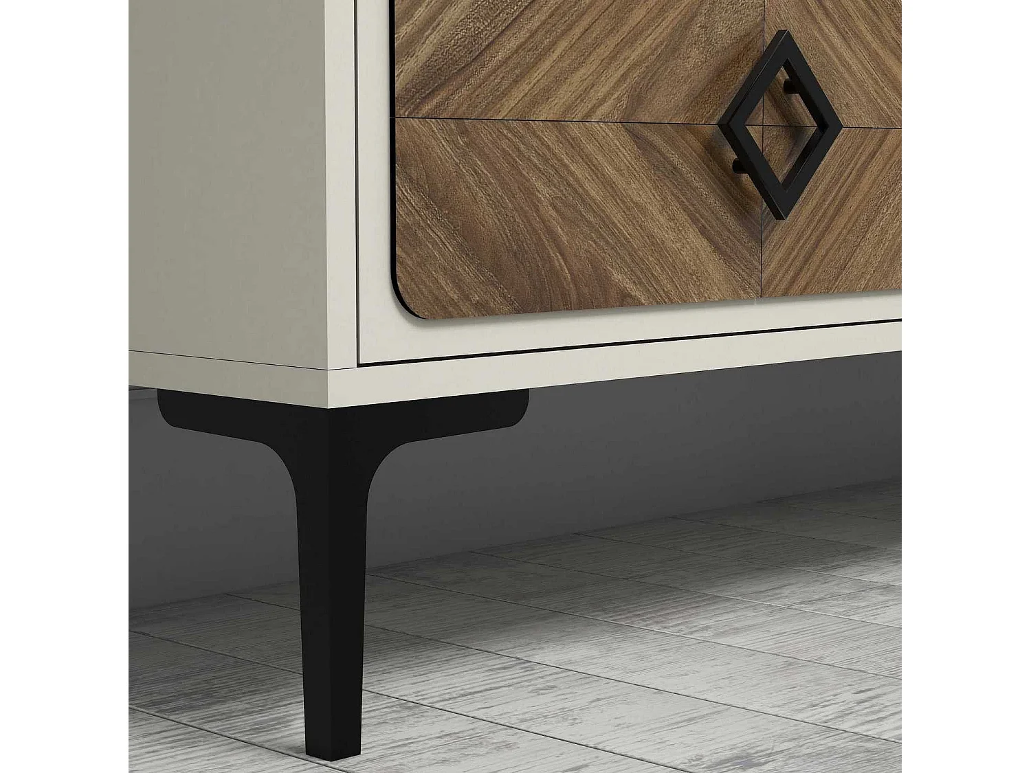 Ensemble de Meubles de Salon lebon 3 meubles Bois foncé et Crème