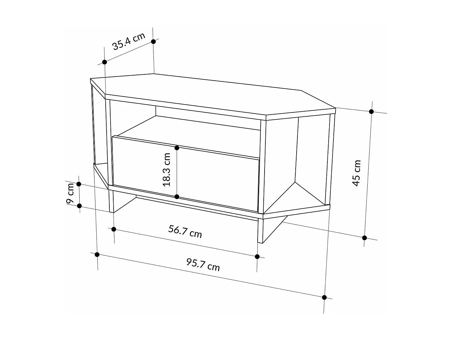 Suporte para TV "Viva" em Carvalho Safira – Design Moderno e Funcional – 95,7 x 45 x 35,4 cm