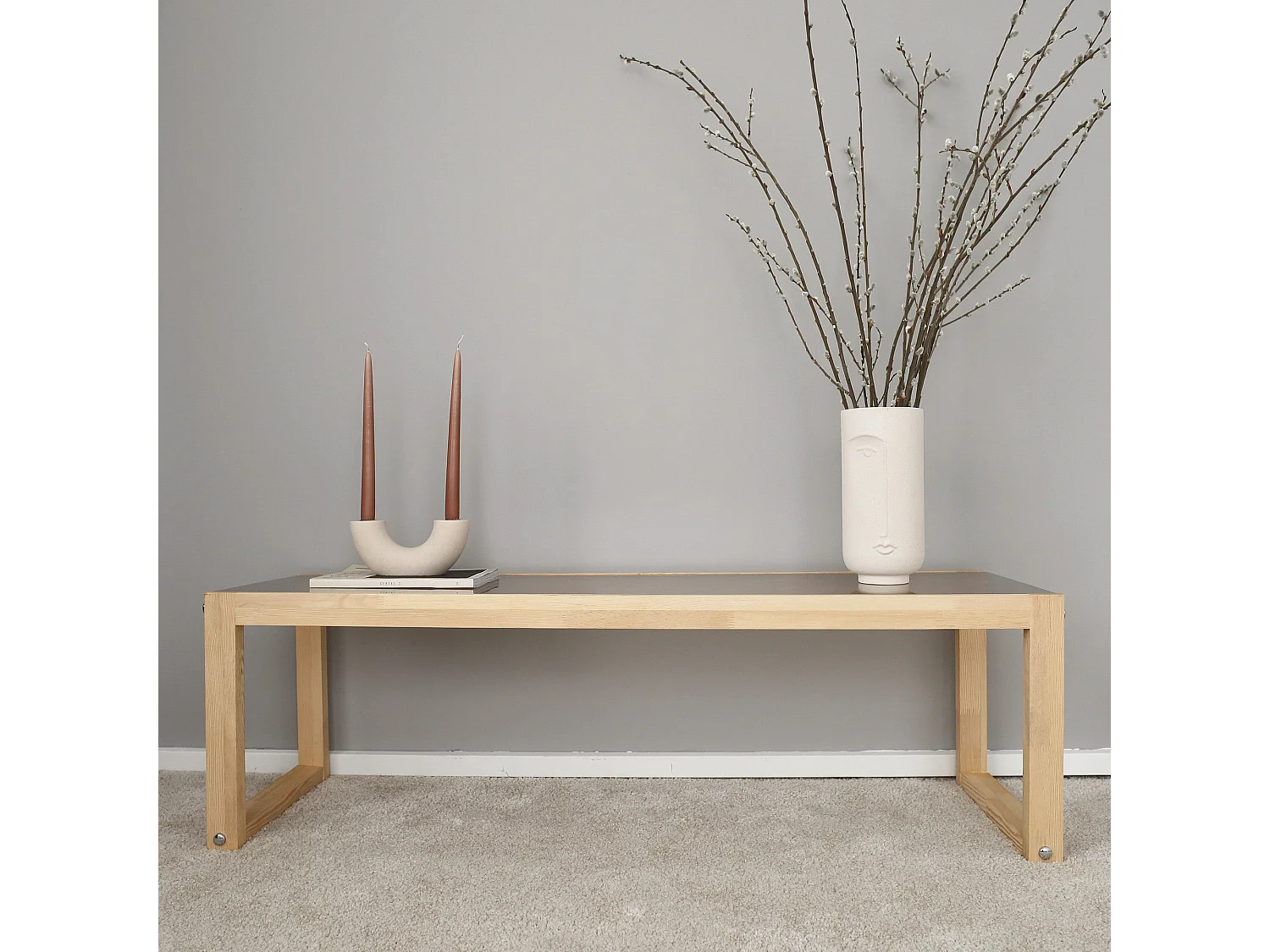 Mueble de TV moderno, 130 cm, 100% madera maciza de pino y cristal templado, 6 mm de grosor | Montaje en pared, diseño rústico escandinavo, acabado natural