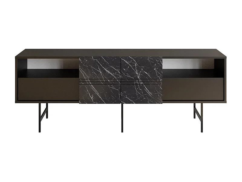 Suporte para TV Derin - Estilo Moderno em Preto e Mármore