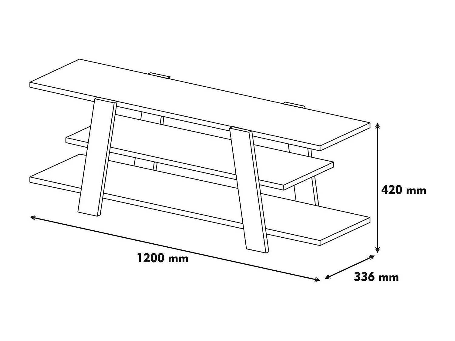 TV-Ständer – 120 x 42 x 33,6 cm – Walnuss und Gelb – Melaminbeschichtete Spanplatte