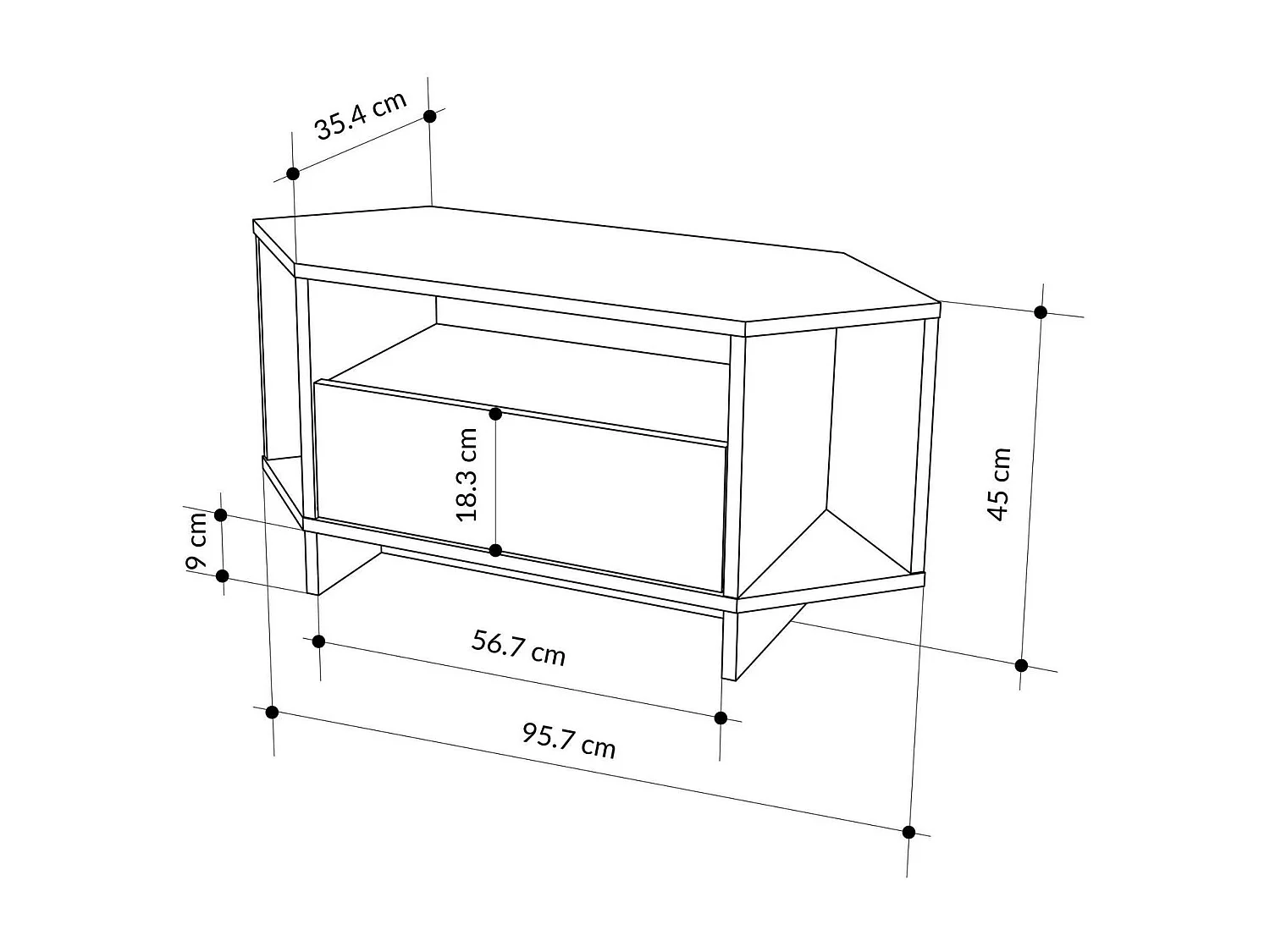 Mesa de TV Moderna "Viva" em Branco - 95,7 x 45 x 35,4 cm para Sala de Estar Elegante