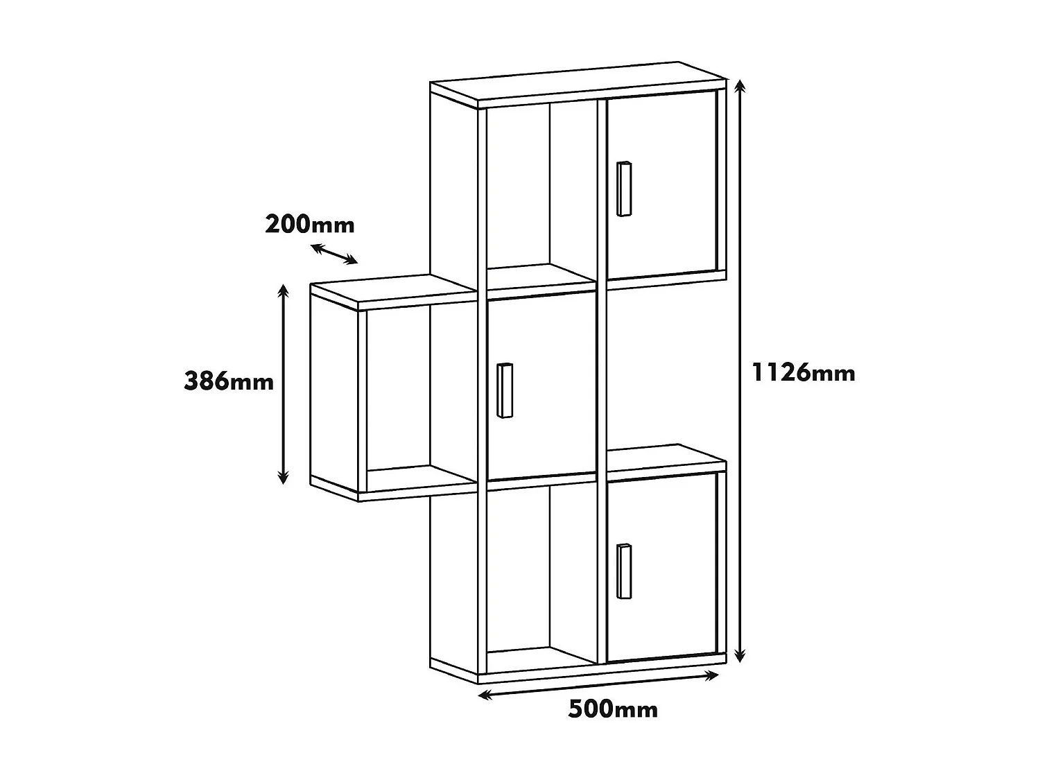 Wandregal – 50 x 112,6 x 20 cm – Walnuss und Gelb – Melaminbeschichtete Spanplatte