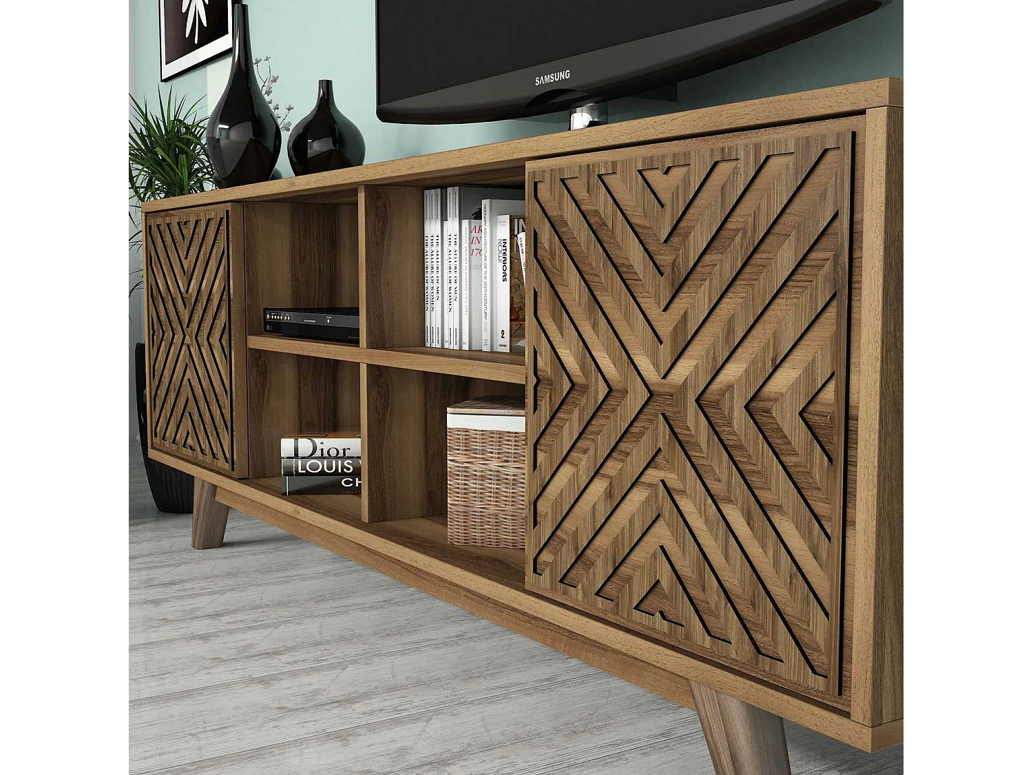 Conjunto de salón Kailua 1571, Nuez, Partes separadas|Con mesa de TV, Aglomerado laminado