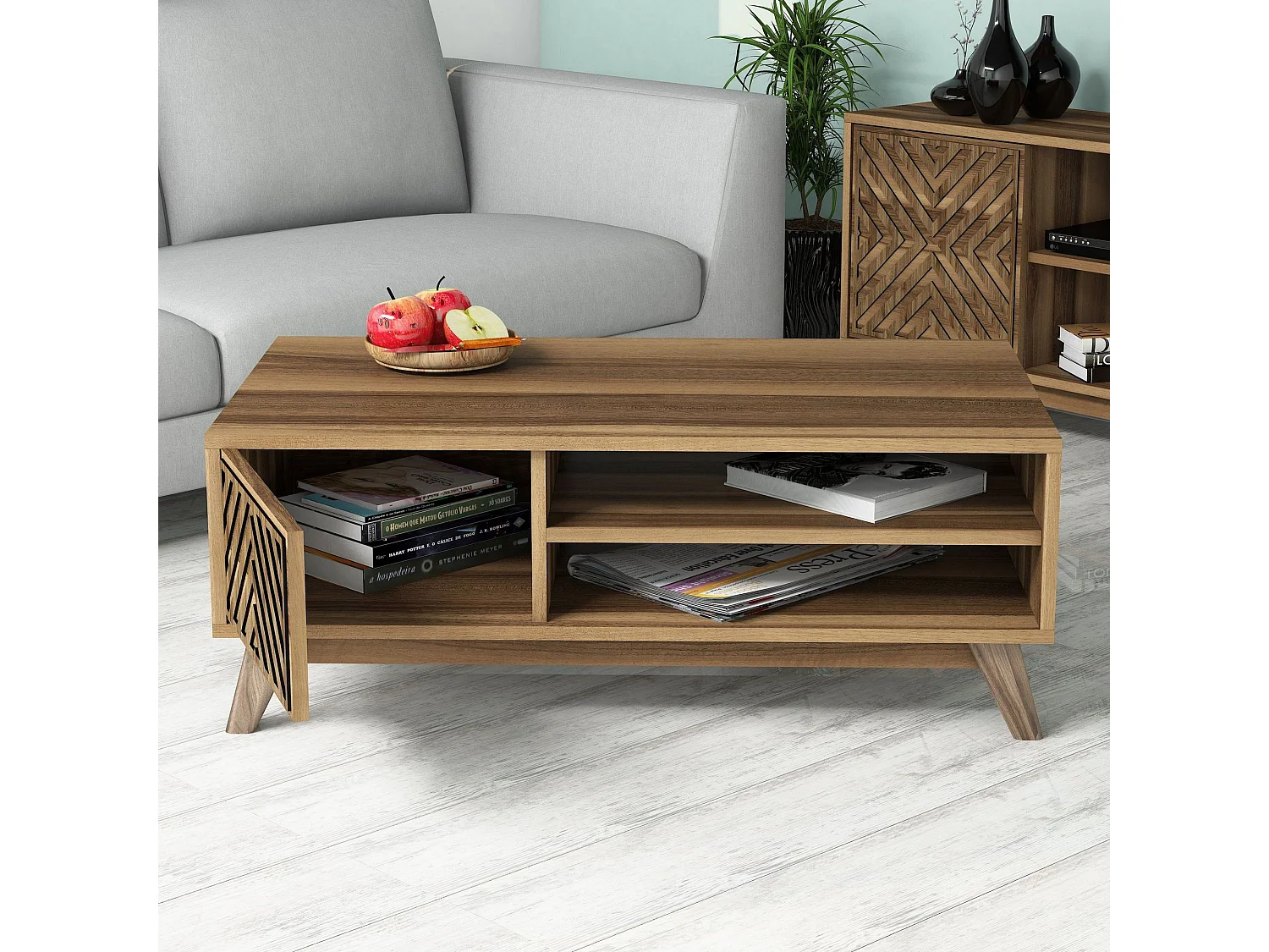 Ensemble meuble de salon Waevo Bois foncé