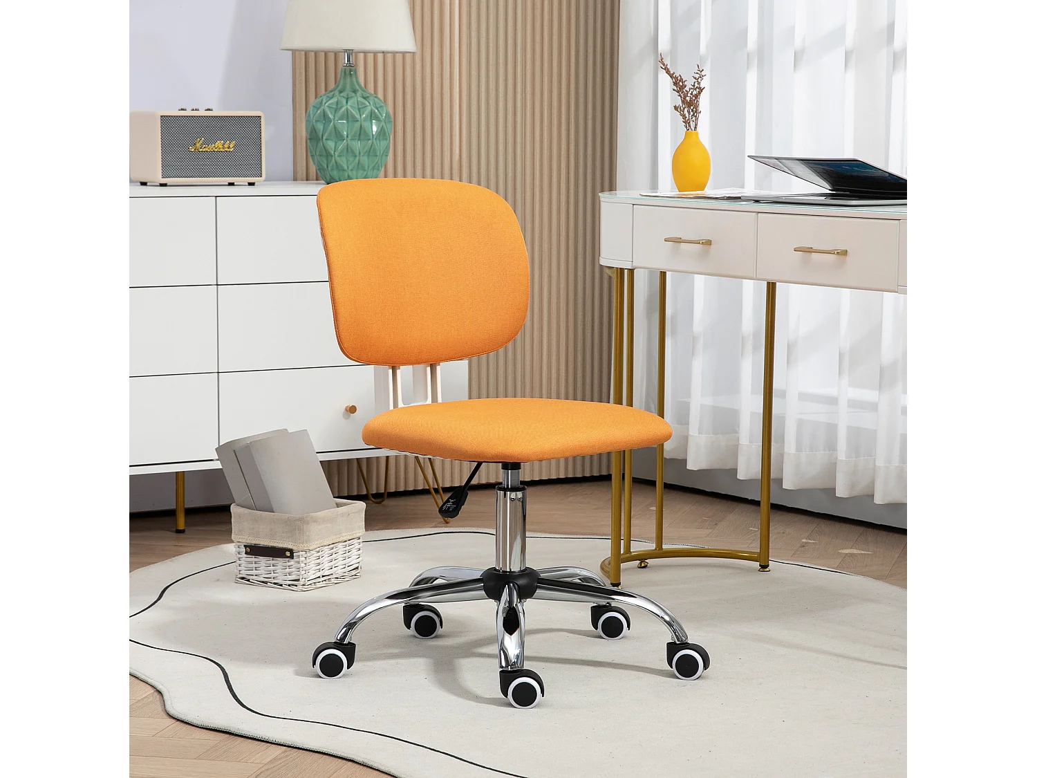 Silla de oficina naranja 48x53x90 cm Vinsetto