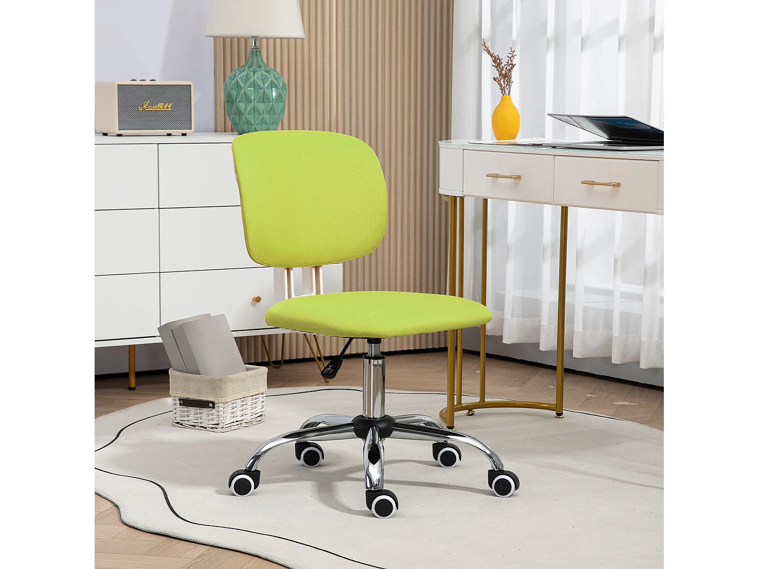 Silla de oficina verde 48x53x90 cm Vinsetto