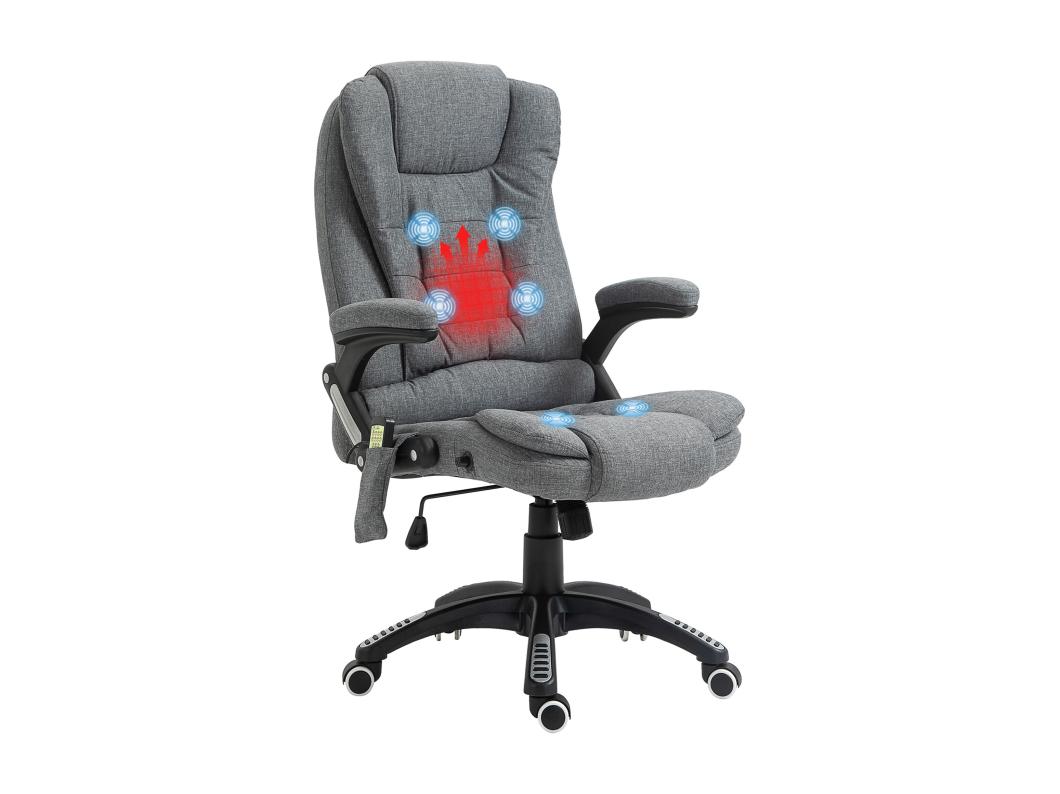 Cadeira de Escritório Urnit Reclinável com Massagem e Aquecimento - Cinza - Conforto Moderno
