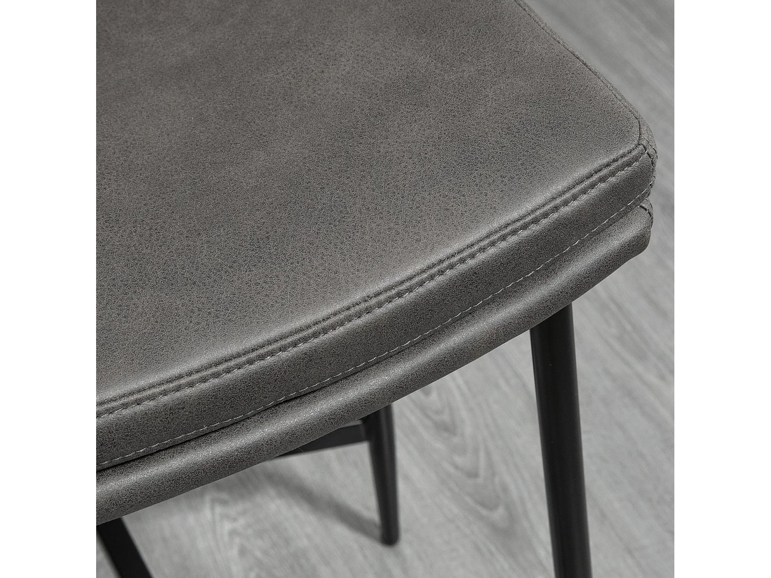 Pack de 2 taburetes Milo Homcom asiento curvo + patas de acero gris 68,5x48,5x38,5 cm