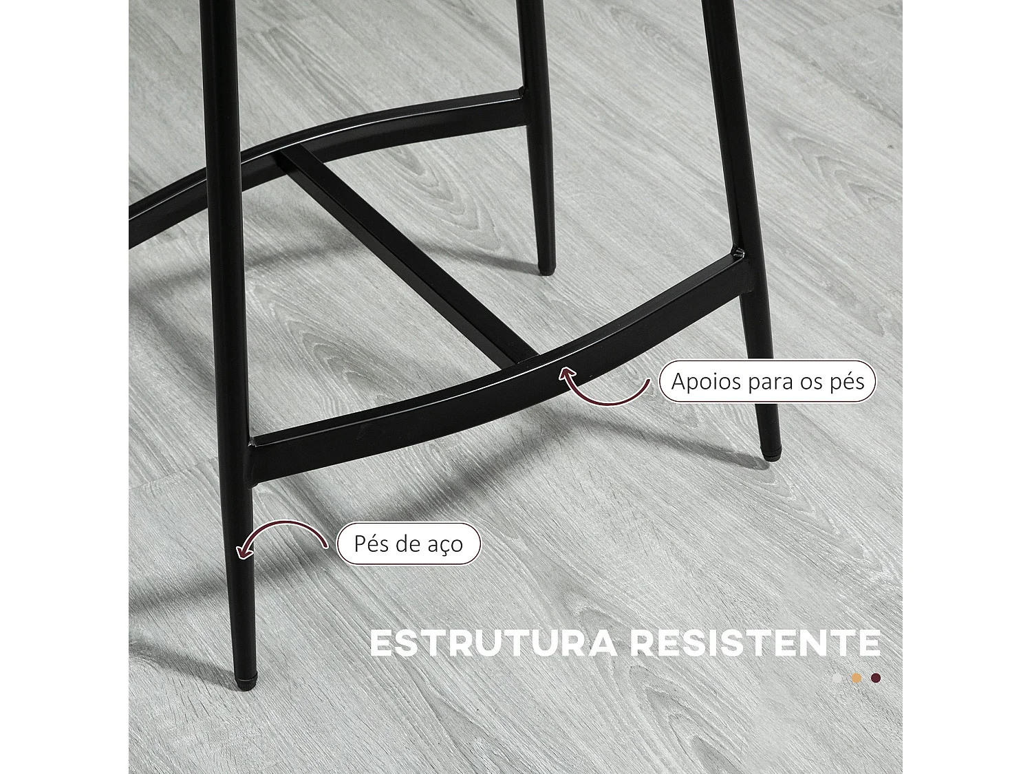 Conjunto de 2 Bancos de Bar Altos com Estilo Industrial em Cinza - Estrutura de Aço e Conforto Extra