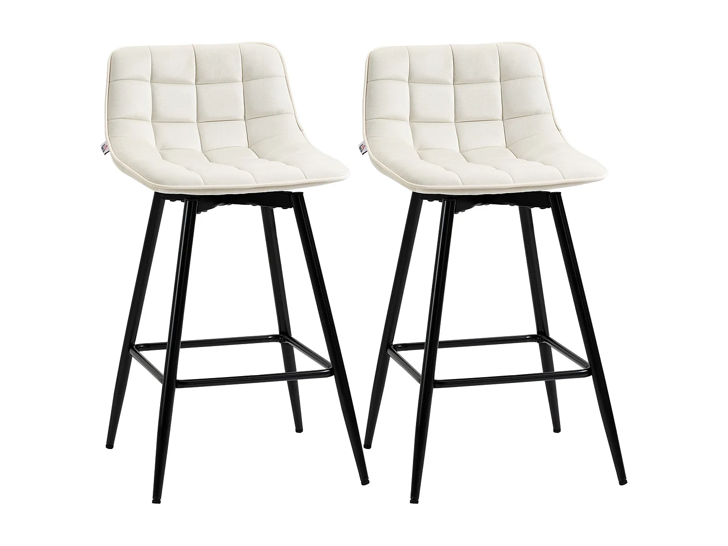 Pack de 2 taburetes Nube Homcom con respaldo acolchado crema 84x45x47 cm