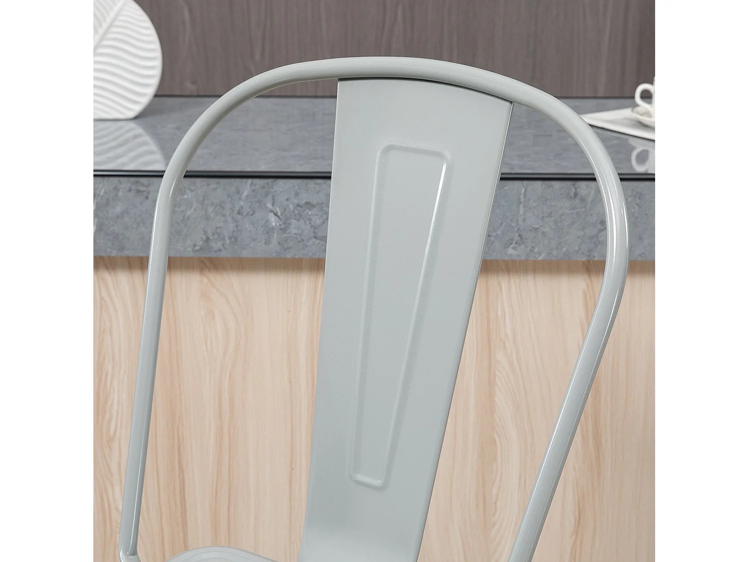 Conjunto de 4 Bancos Altos de Metal HOMCOM para Cozinha e Bar - Cinza, Estilo Industrial, Carga 120kg