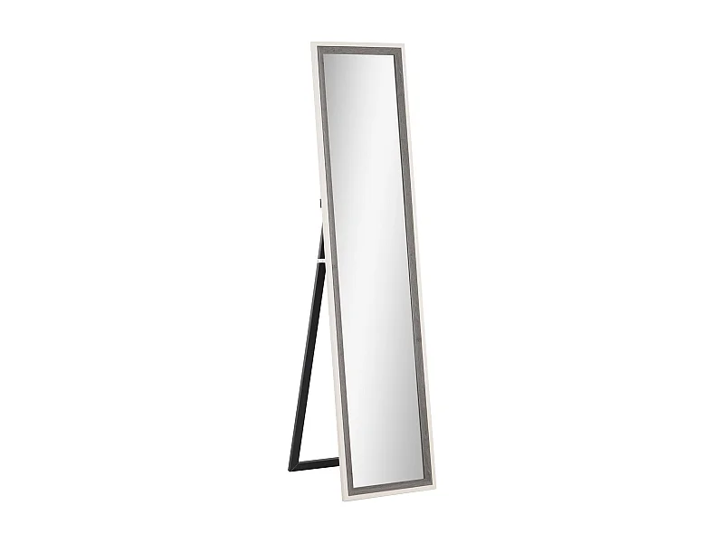 Espelho de Pé HOMCOM 37x157 cm com Estrutura MDF em Branco e Cinza para Sala e Quarto