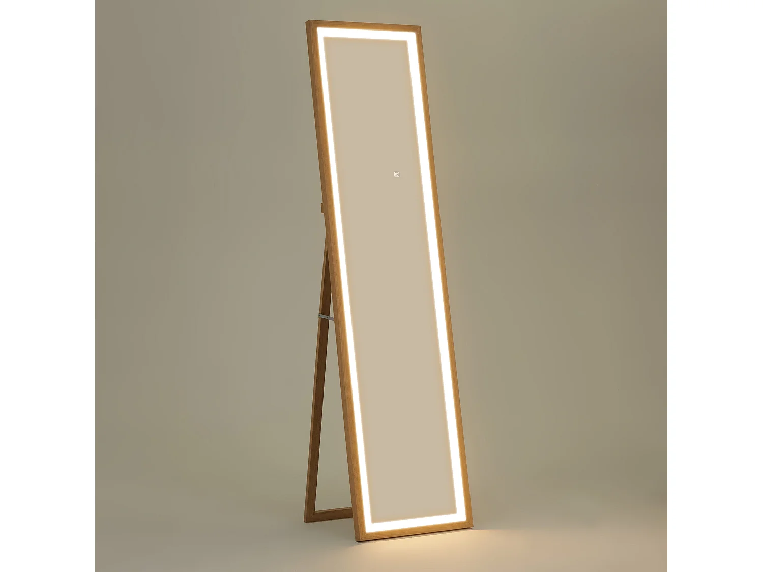 Espelho de Pé com Luz LED "Aurora" – 40x160 cm – Madeira