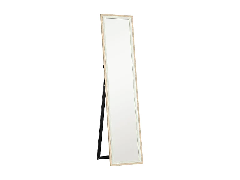Espejo de pie Lima Homcom con soporte blanco/natural 157x37 cm