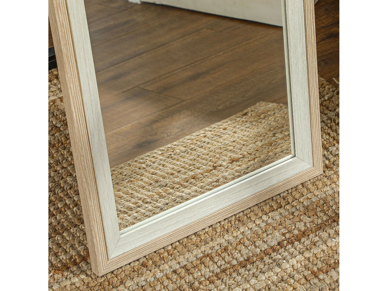 Espejo de pie Lima Homcom con soporte blanco/natural 157x37 cm