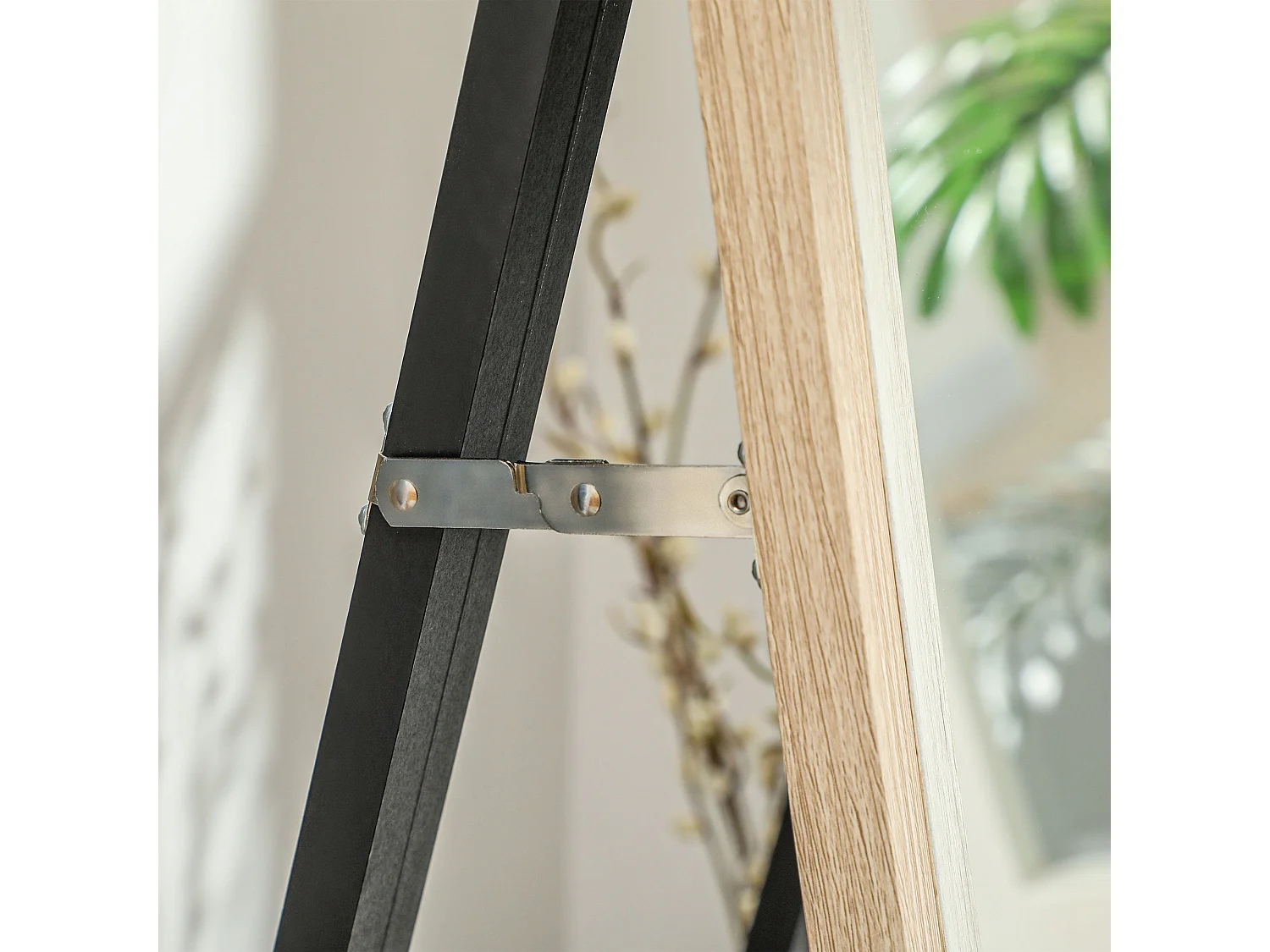 Espejo de pie Lima Homcom con soporte blanco/natural 157x37 cm