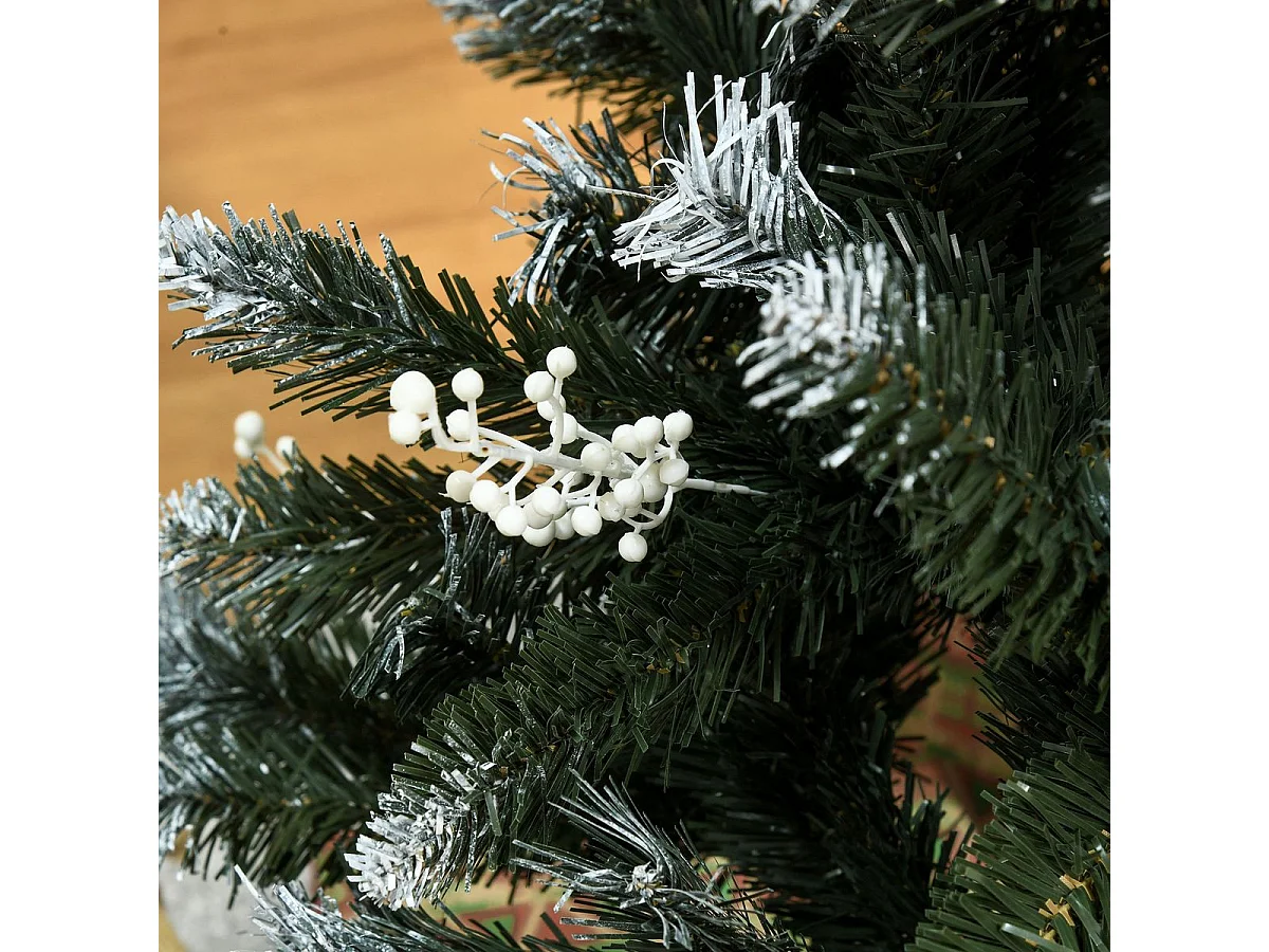 Árbol de Navidad Homcom 222 ramas 28 decoraciones verde 120 cm