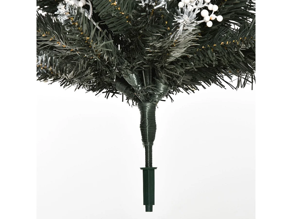 Árbol de Navidad Homcom 222 ramas 28 decoraciones verde 120 cm