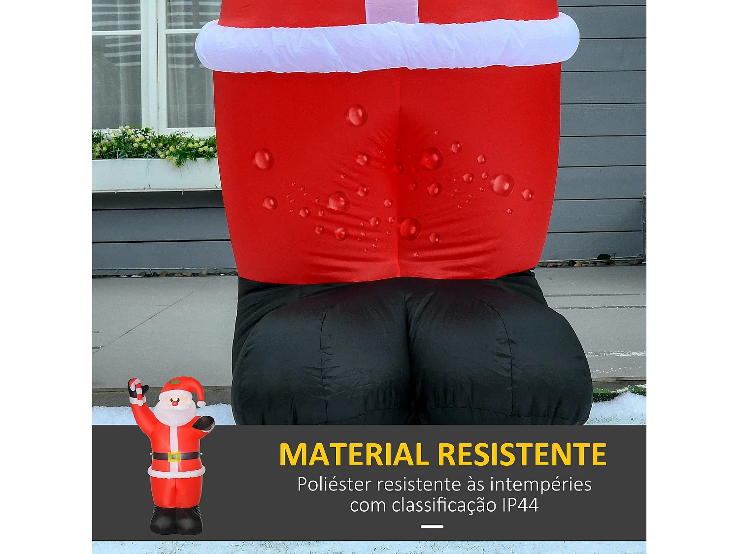 Decoração de Natal Insuflável Pai Natal com Luzes LED e Inflador Elétrico - 240 cm