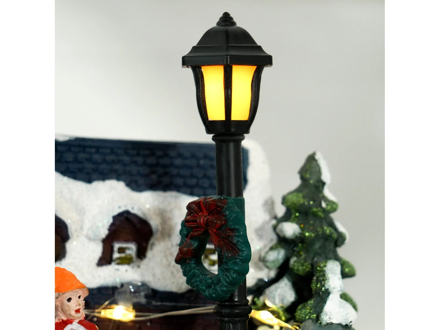 Decoración navideña Coro Homcom luces LED + giratorio multicolor 15x13 cm