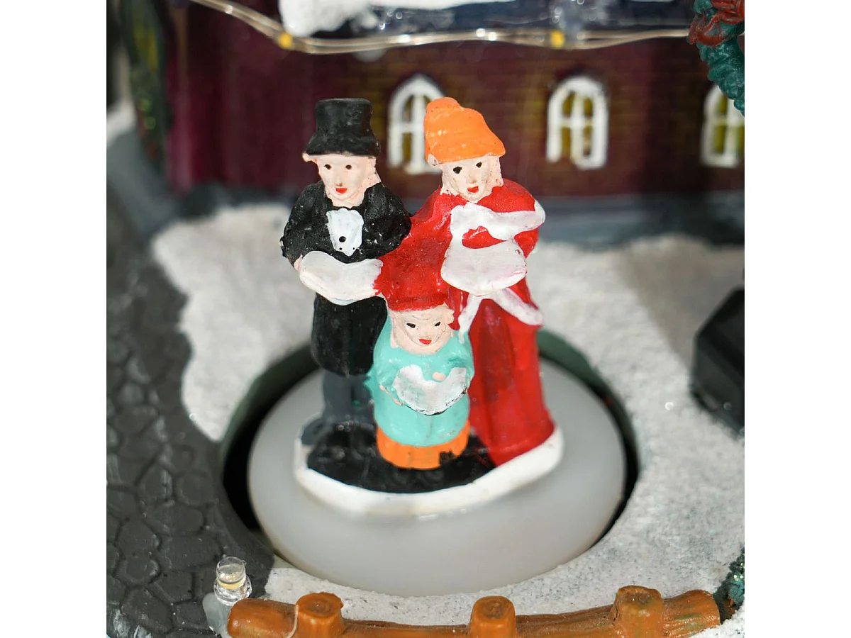 Decoración navideña Coro Homcom luces LED + giratorio multicolor 15x13 cm