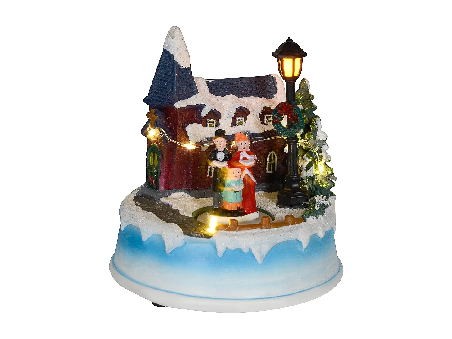 Decoración navideña Coro Homcom luces LED + giratorio multicolor 15x13 cm