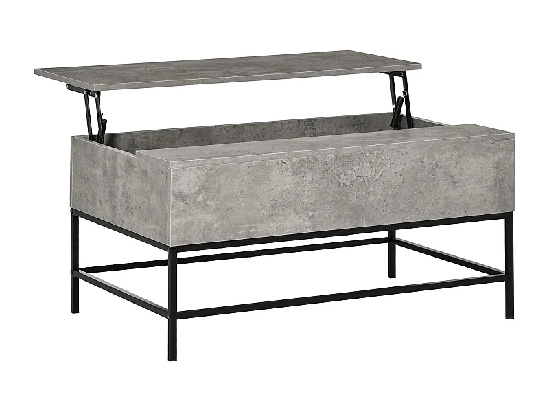 Mesa de centro elevable Arca Homcom con compartimento interior gris 45,5x90x60,5 cm